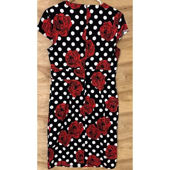 Grace Karin Rose Polka Dot Print Rockabilly Pinup Retro Party Chic Bodycon Dress - Picture 3 of 8